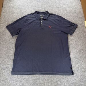 Tommy Bahama Island Zone Polo Shirt Mens 2XLT Short Sleeve Supima Navy Blue